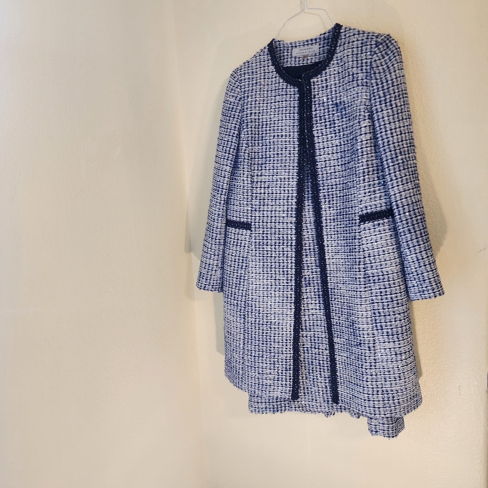 Tahari Bouclé Topper Jacket & Sheath Dress - Picture 1 of 15